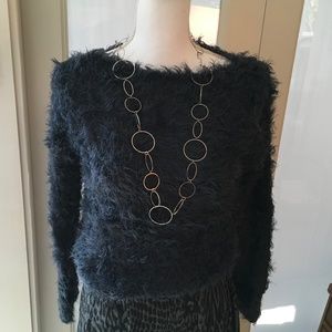 Vintage Dex “shaggy” navy size M pullover sweater